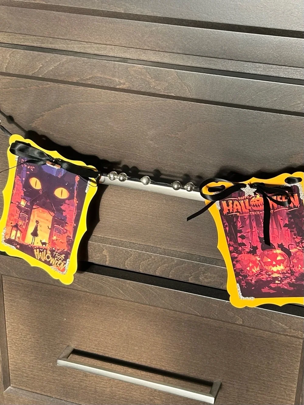 Halloween garland, vintage inspired Holiday postcards
